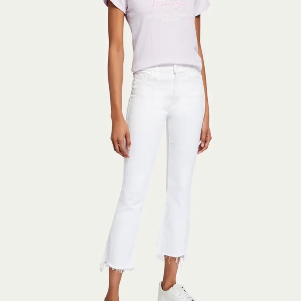 MOTHER Jeans The Insider crop step fray in white (glass slipper) Size 27